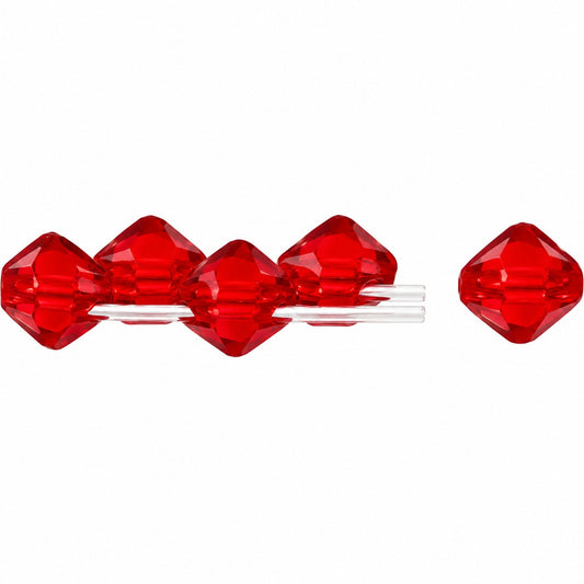 Silky 2-Hole Square Beads, Transparent Red (90090), Glass, Czech Republic