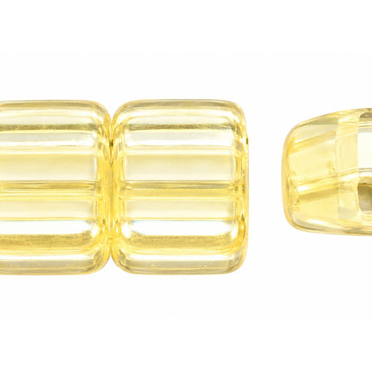 Rectangle 2-Hole Beads, Crystal Luster Cream (00030-14401), Glass, Czech Republic