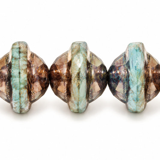 Faceted Special Cut Beads Ufo, X3099 Bronze (x3099-14415), Glass, Czech Republic