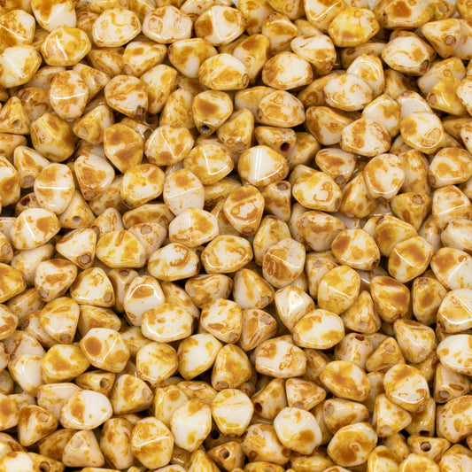 OUTLET 250g Pinch Beads, 5 x 5 mm, Chalk White Travertin (03000-86800), Glass, Czech Republic