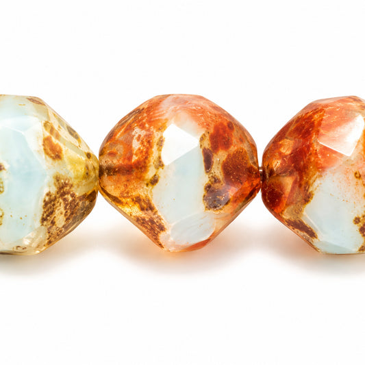 Special Cut Faceted Fire Polished Beads. Smashed, Ts007 Stain Strong (ts007-86805), Glass, Czech Republic