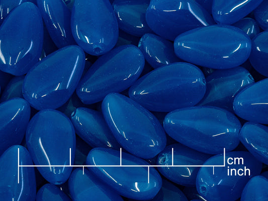 OUTLET 10 grams Teardrop Beads, 15 x 9 mm, Blue (62010), Glass, Czech Republic