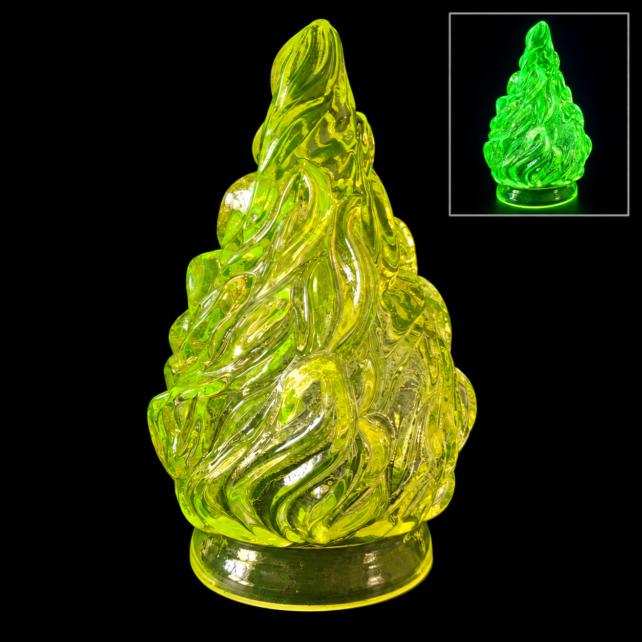 Uranium Glass lamp shade - Flame, 175 × 104 - 80 mm, OUTLET