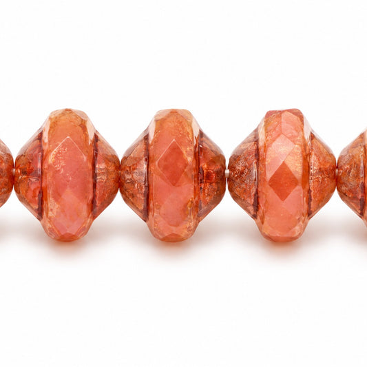 Faceted Special Cut Beads Ufo, Opal Pink Bronze (71010-14415), Glass, Czech Republic