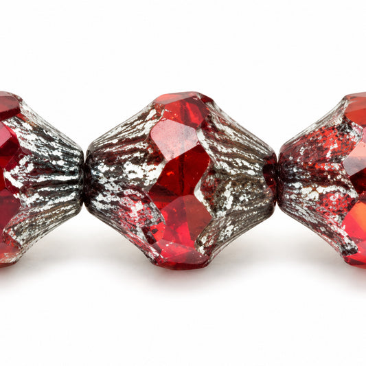 Faceted Special Cut Beads Lanterns, S0070 Picasso (s0070-43400), Glass, Czech Republic