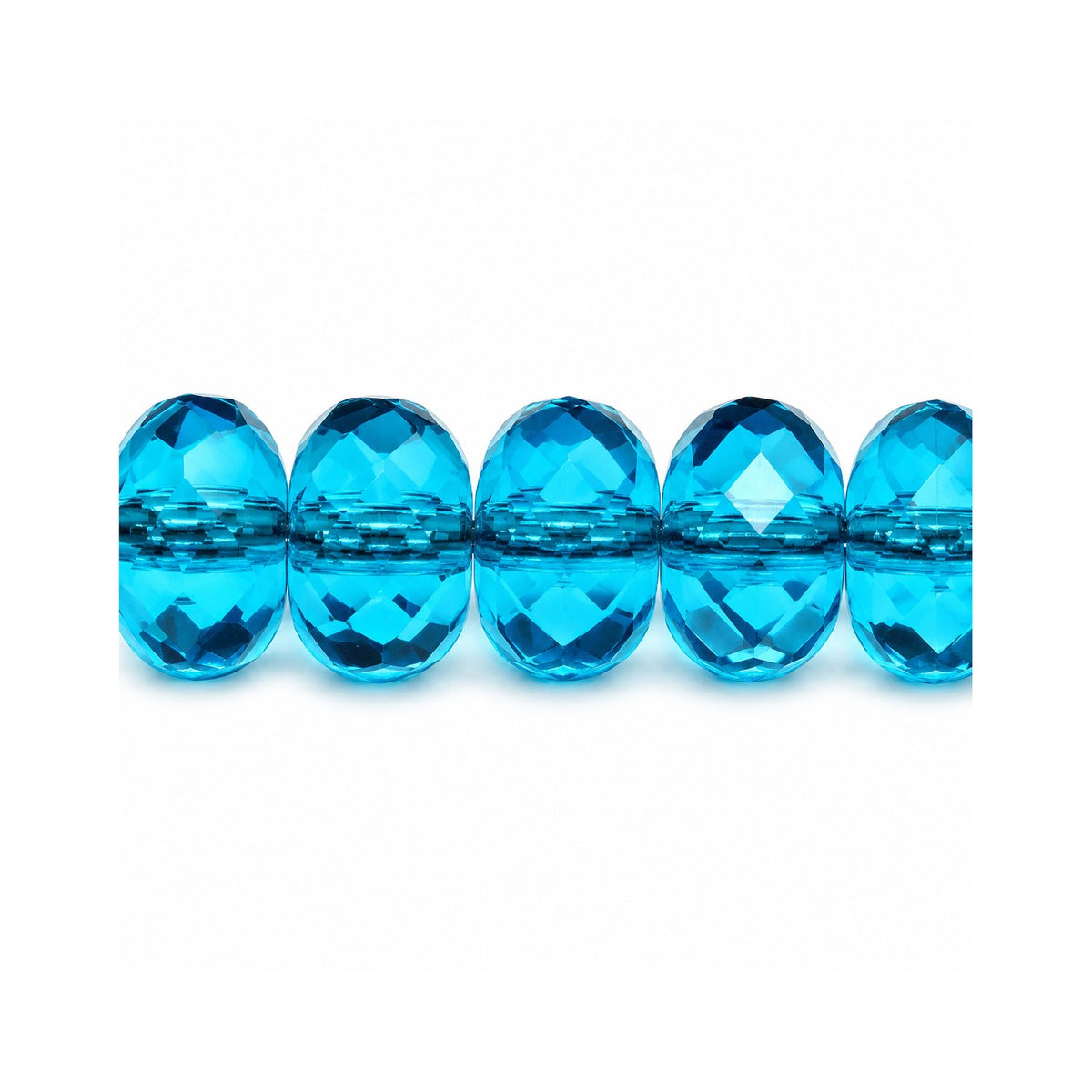 Special Cut Faceted Fire Polished Beads, Transparent Aqua (60040), Glass, Czech Republic
