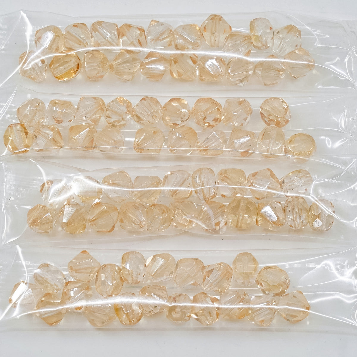 OUTLET 10 grams Faceted Bicone Fire Polished Beads, 8 x 8 mm, Crystal Luster Yellow Full Coated (00030-14483), Glass, Czech Republic