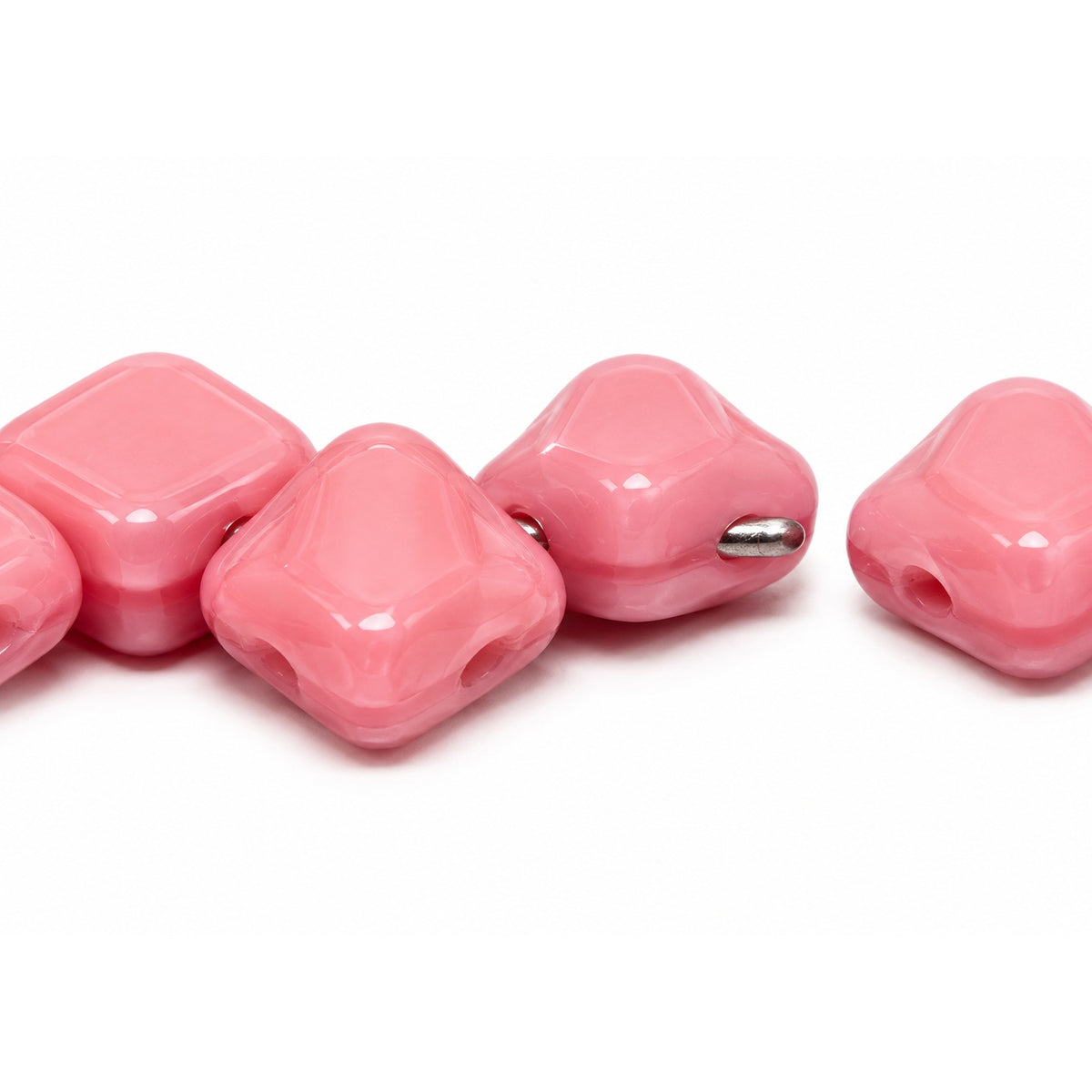 Silky 2-Hole Square Beads, X1817 (x1817), Glass, Czech Republic