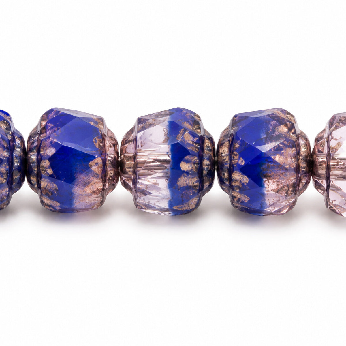 Cathedral Faceted Fire Polished Beads, X1974 Luster Violet Full Coated (x1974-14496), Glass, Czech Republic