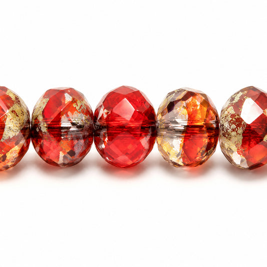 Rondelle Faceted Fire Polish Beads, Ts048 Picasso (ts048-43400), Glass, Czech Republic