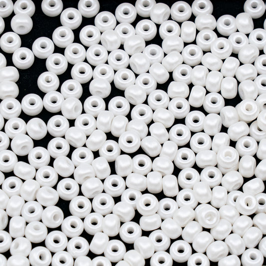 OUTLET 250g/50g Rondelle Druck Beads, 2.5 x 4 mm, White Pearl White (02010-25001), Glass, Czech Republic
