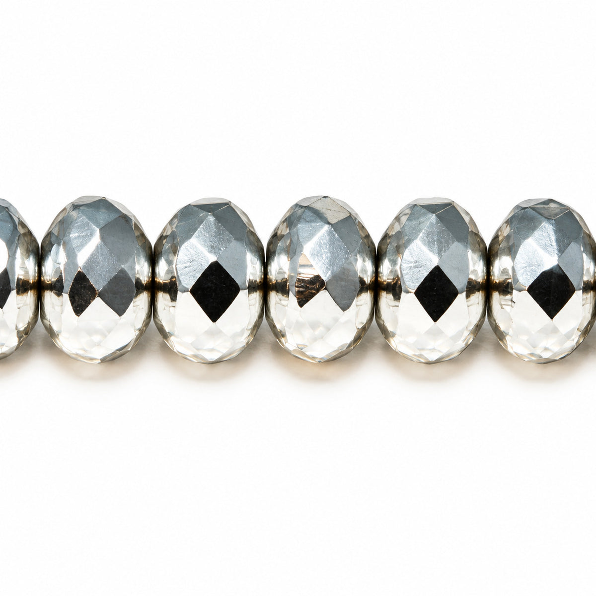 Special Cut Faceted Fire Polished Beads, Crystal Silver (00030-27000), Glass, Czech Republic