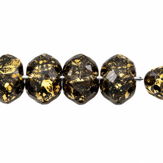 3-Hole Pressed Beads, Black Matte 47901 (23980-84110-47901), Glass, Czech Republic