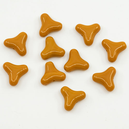 アウトレット 10グラム プレスビーズ、14 x 14 mm、イエローベージュ（13740）、ガラス、チェコ共和国