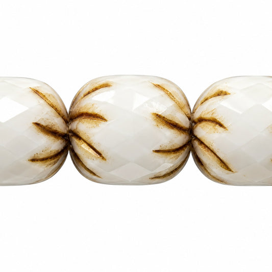 Fire Polished Faceted Cathedral Beads, White Gold Lined (02010-54202), Glass, Czech Republic