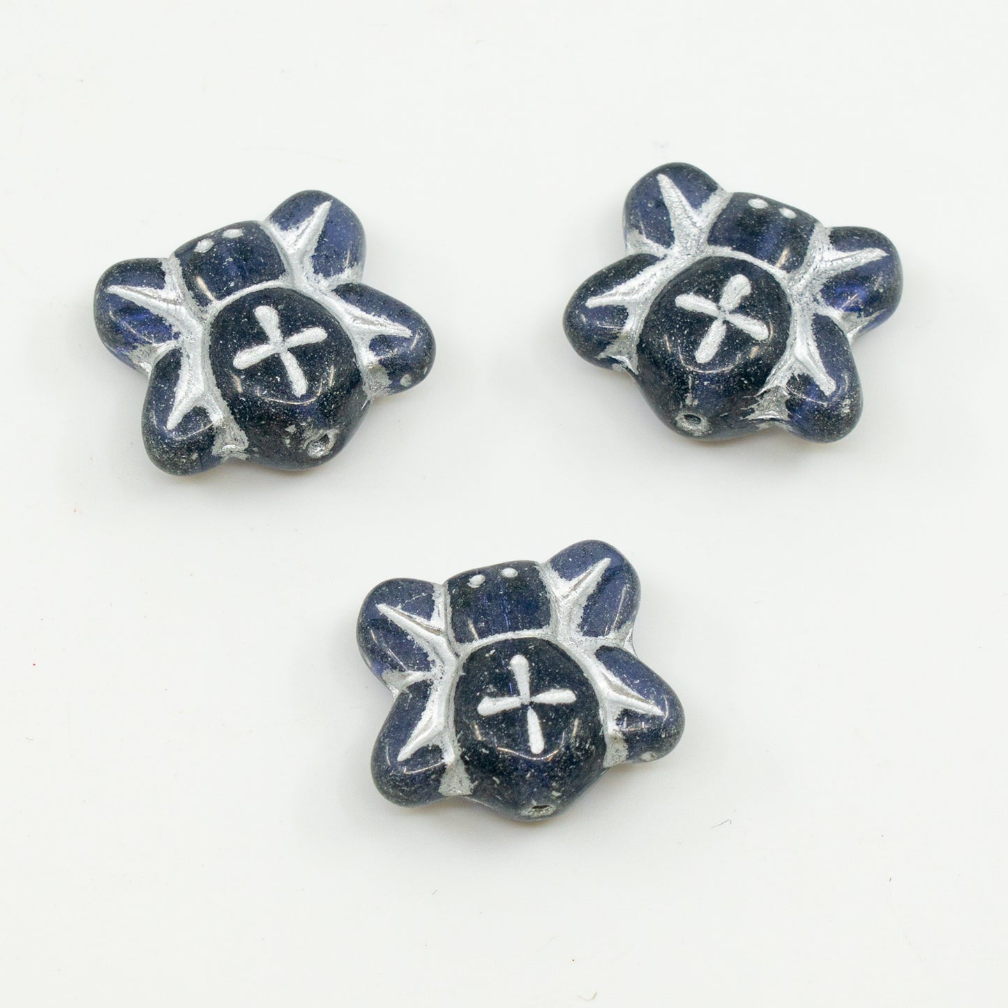 OUTLET 10 grams Spider Beads, 20 x 20 mm, Dark Purple Silver Lined (20310-54201), Glass, Czech Republic