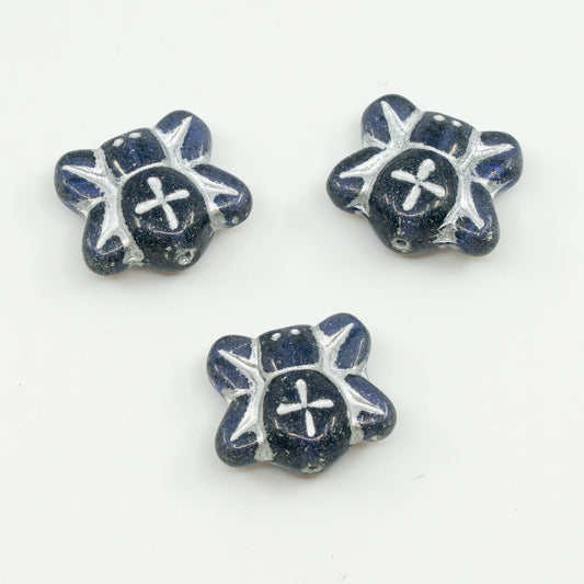 OUTLET 10 grams Spider Beads, 20 x 20 mm, Dark Purple Silver Lined (20310-54201), Glass, Czech Republic