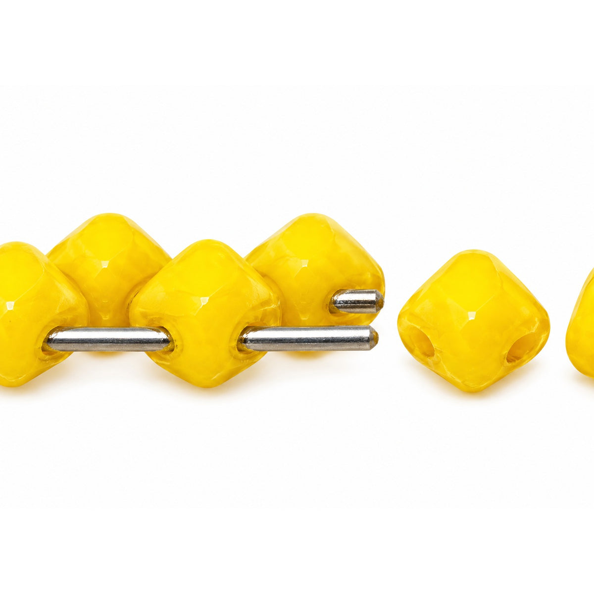 Silky 2-Hole Square Beads, Yellow (83120), Glass, Czech Republic