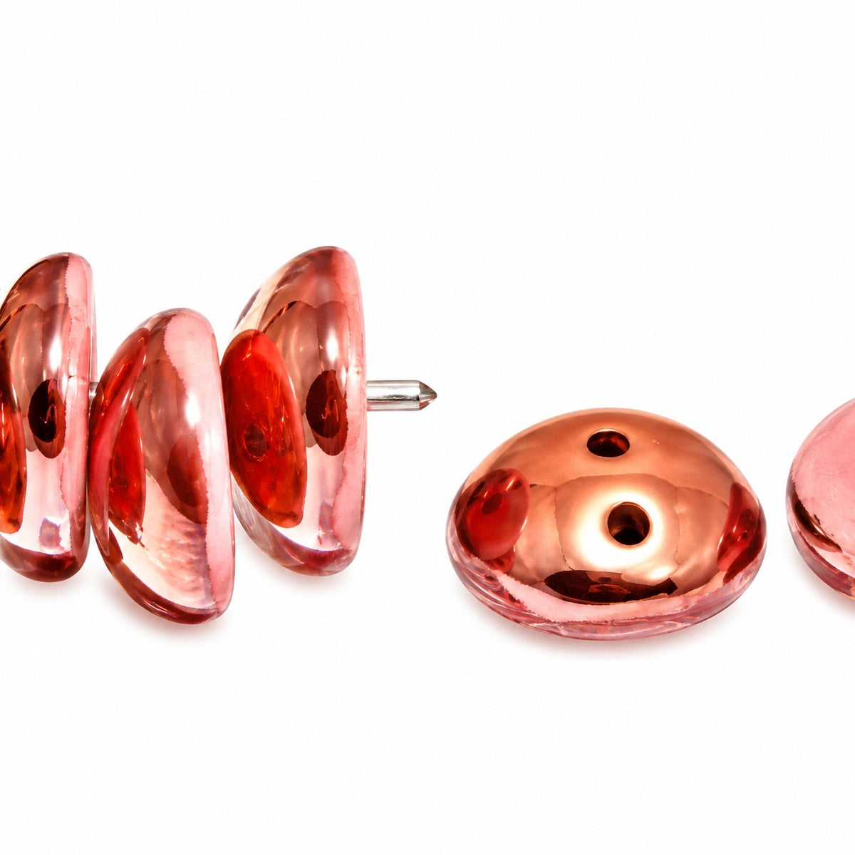 Piggy Beads, Opaque Pink Rose Gold Capri (73020-27101), Glass, Czech Republic