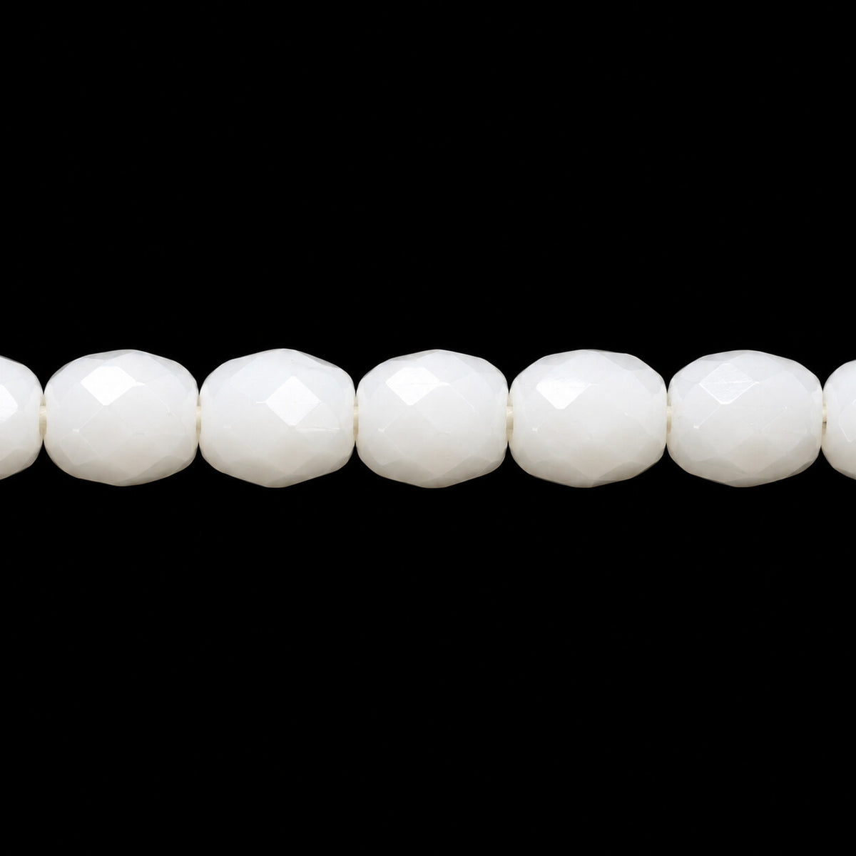 Faceted Special Cut Beads, Chalk White (03000), Glass, Czech Republic