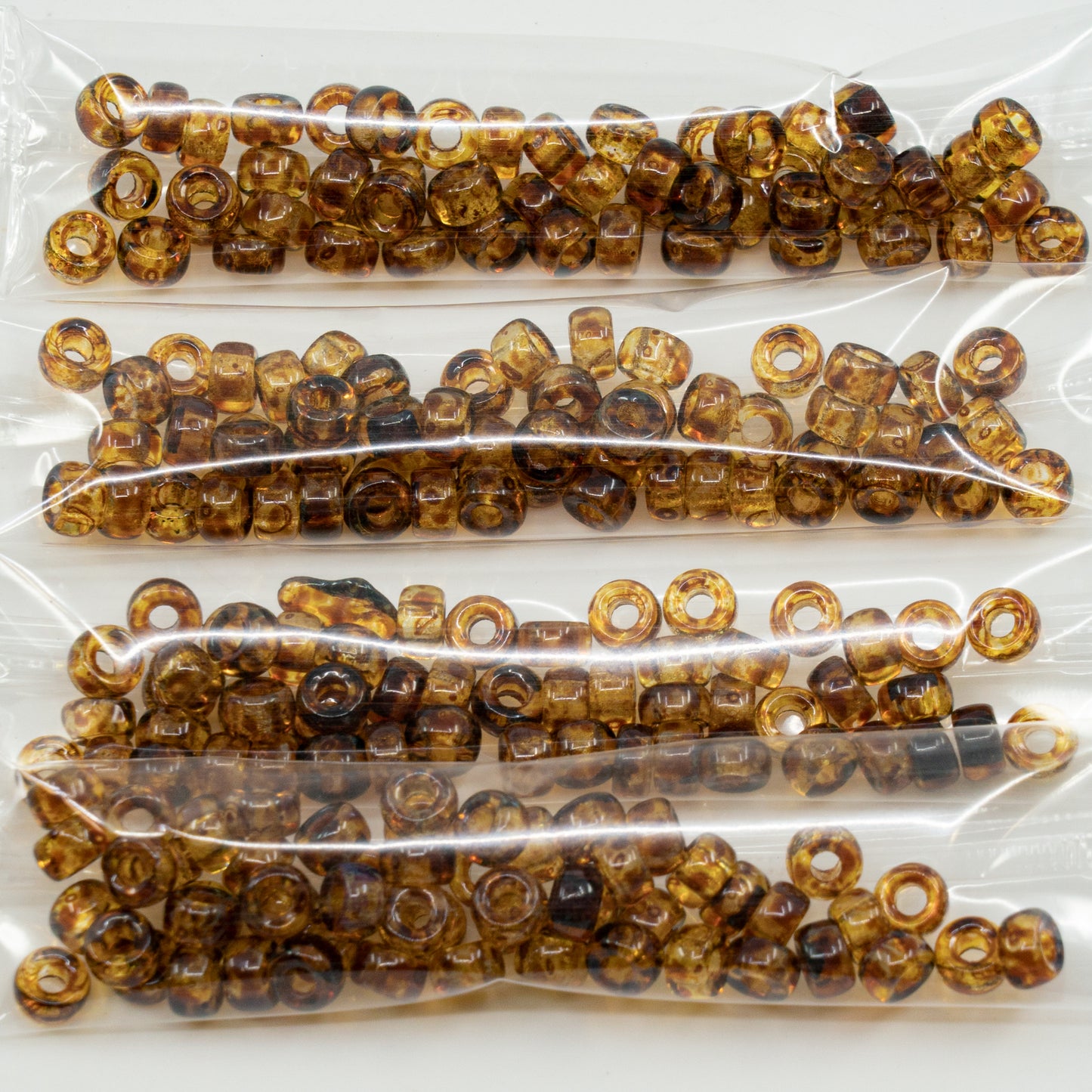 OUTLET 10 grams Pony Beads, 6 x 6 mm, Crystal Stain Strong (00030-86805), Glass, Czech Republic