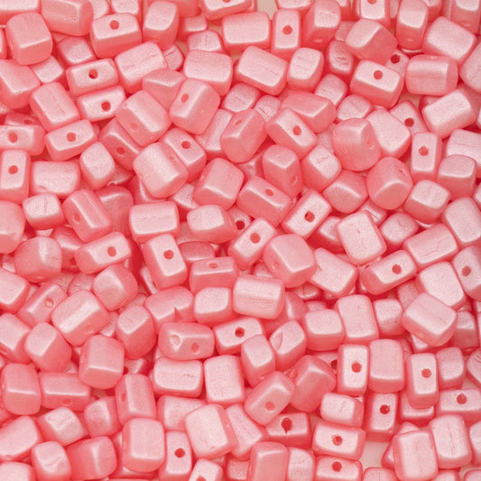 OUTLET 250g Rectangle Beads, 4 x 5 mm, Crystal Pastel Pearl Pink (00030-77794), Glass, Czech Republic