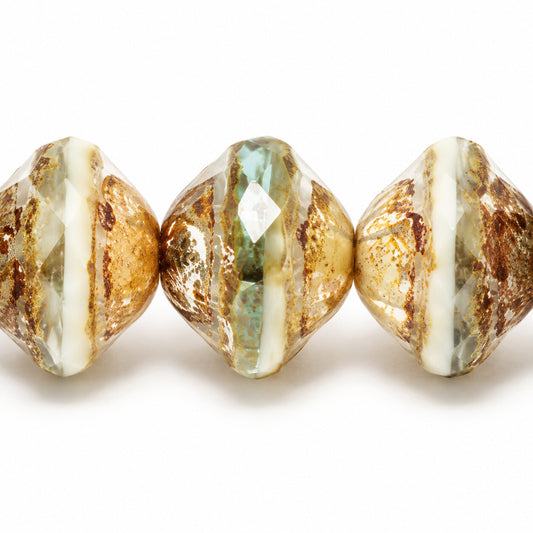 Faceted Special Cut Beads Ufo, X3103 Picasso (x3103-43400), Glass, Czech Republic