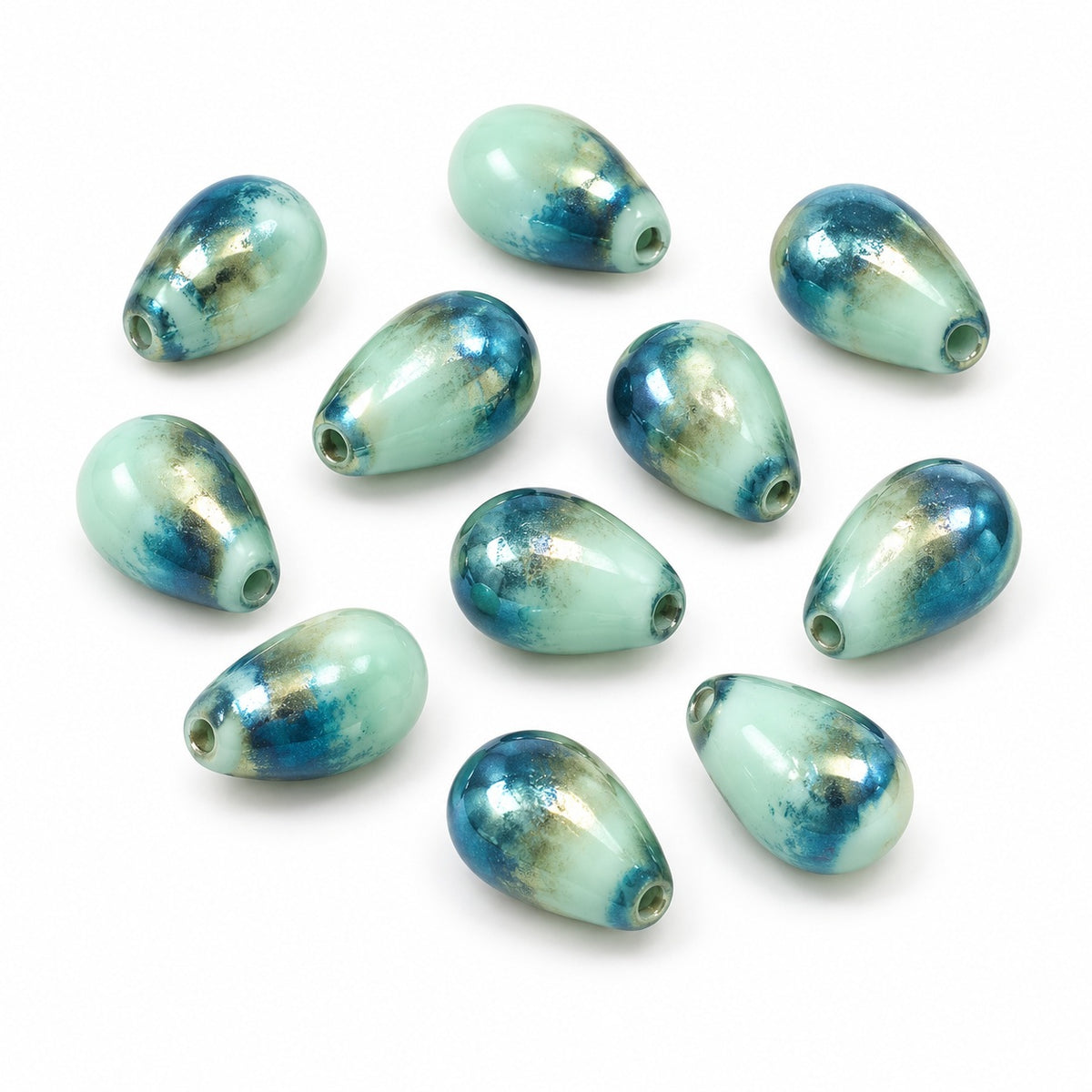 Drop Beads, Turquise 23103 (63110-23103), Glass, Czech Republic