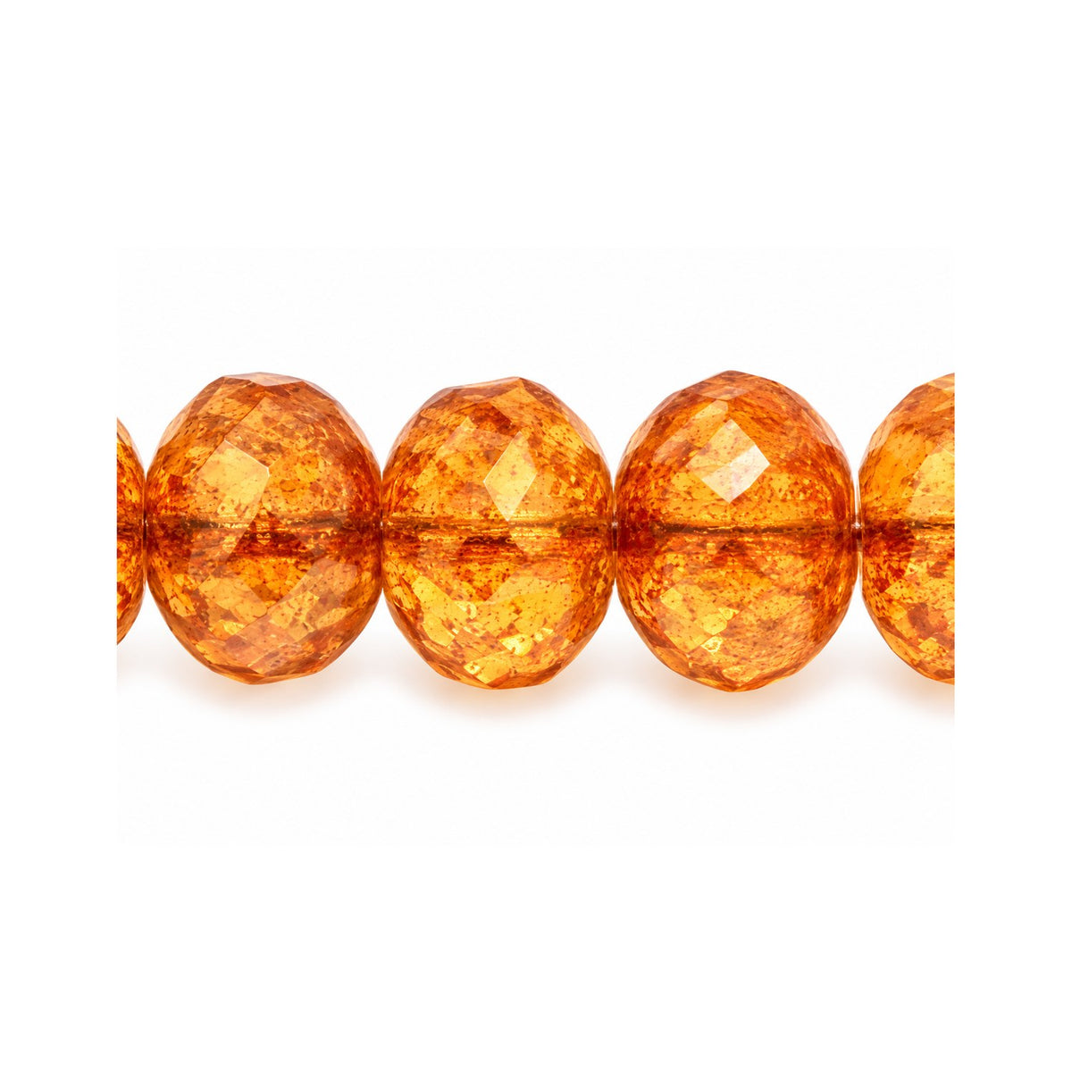Special Cut Faceted Fire Polished Beads, Transparent Orange 47903 (10060-47903), Glass, Czech Republic