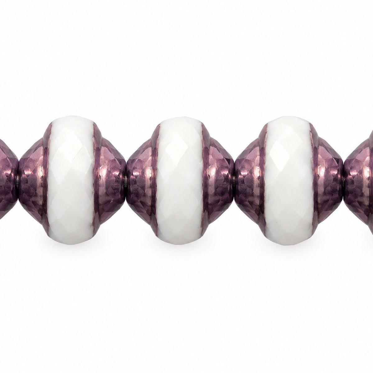 Faceted Special Cut Beads Ufo, Chalk White Bronze (03000-14415), Glass, Czech Republic