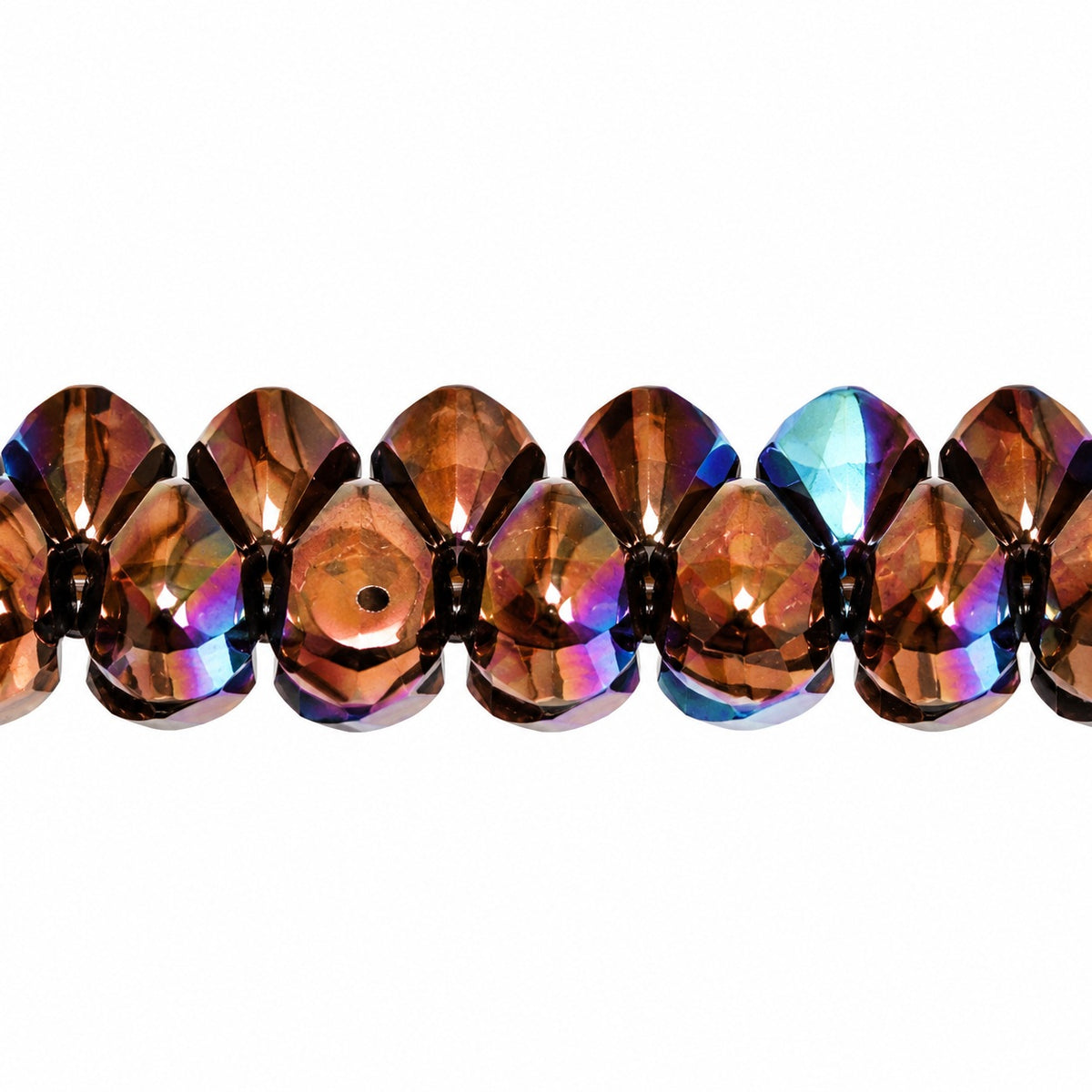 Drop Beads, Black Bronze Ab (23980-14415-28701), Glass, Czech Republic