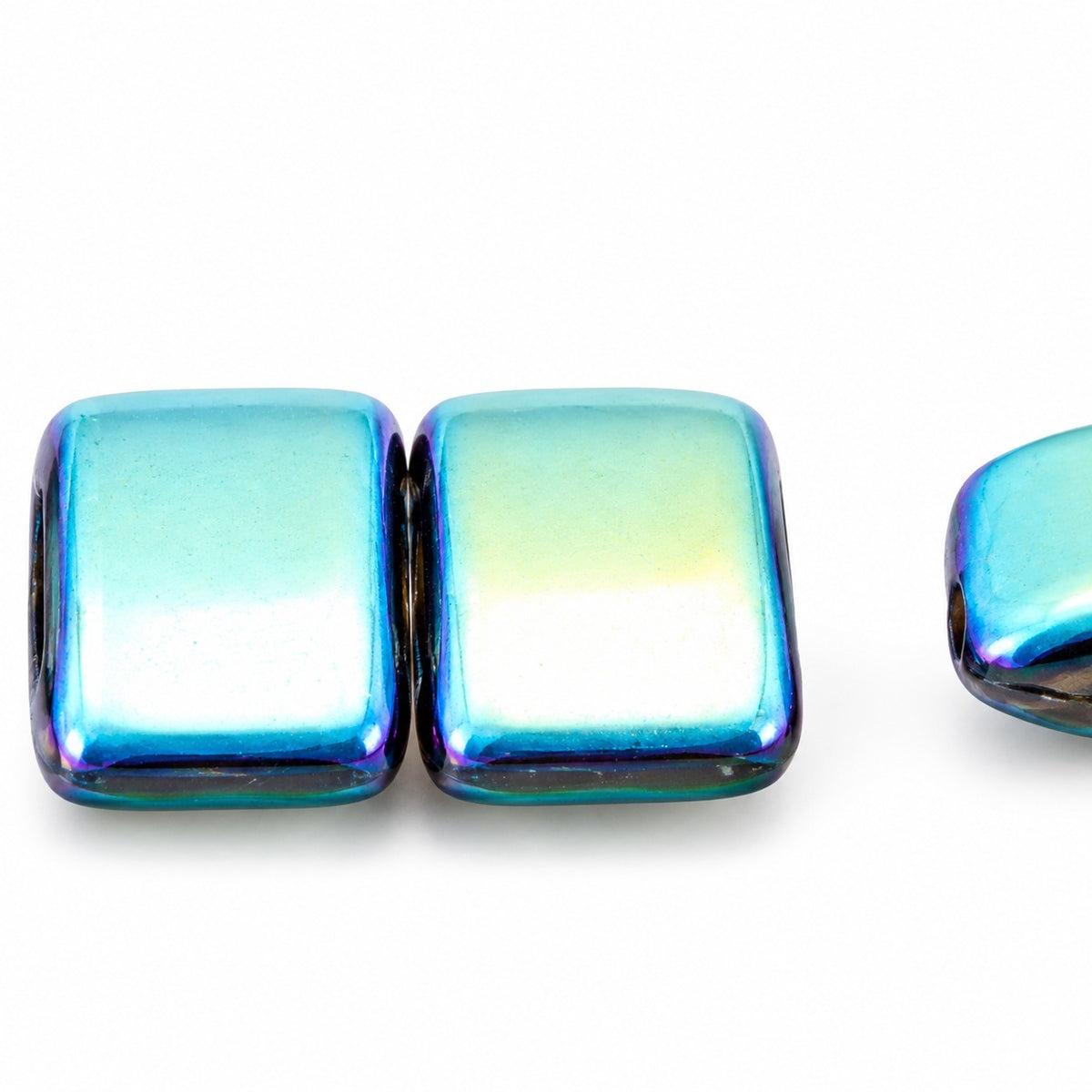 Carrier Beads, Black Ab Full (2X Side) (23980-28703), Glass, Czech Republic