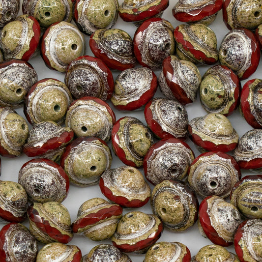 OUTLET 10g Faceted Special Cut Beads, 8 x 10 mm, X3097 Antique Silver Patina (x3097-81002), Glass, Czech Republic