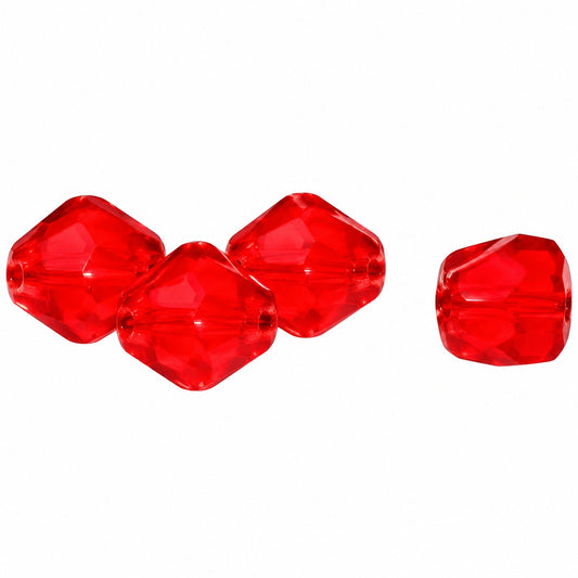 Silky 2-Hole Square Beads, Ruby Red (90080), Glass, Czech Republic