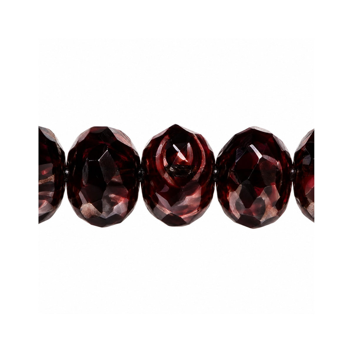 Special Cut Faceted Fire Polished Beads, Striped Dark Red (26907), Glass, Czech Republic