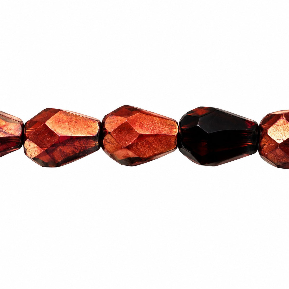 Faceted Fire Polished Beads Special Cut, Transparent Amethyst Matte Rose Gold Capri (20080-84110-27101), Glass, Czech Republic
