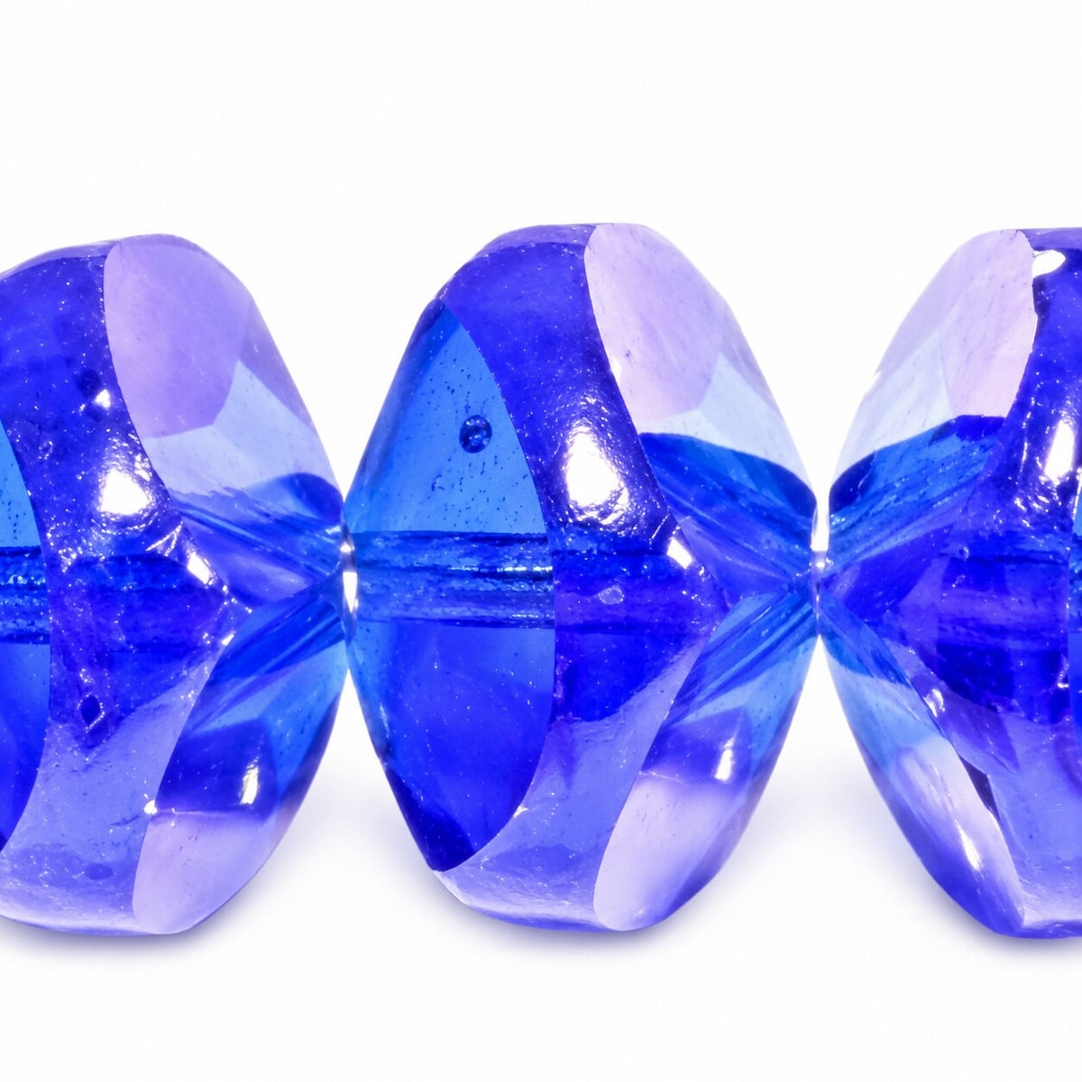 Faceted Special Cut Beads Rivoli, Transparent Blue (30060), Glass, Czech Republic