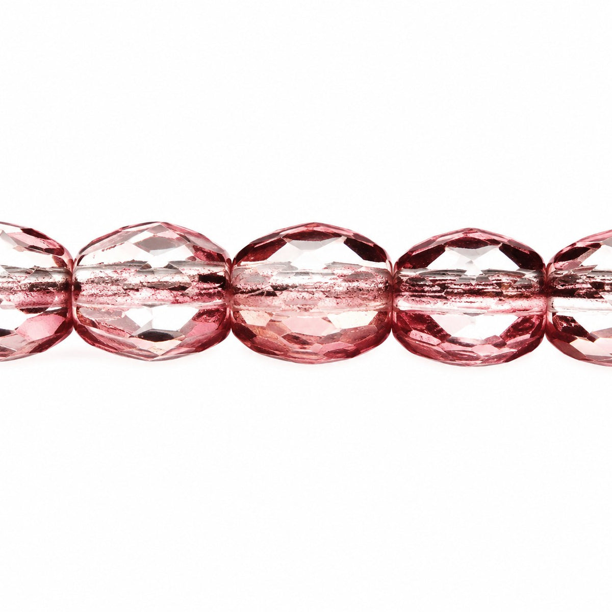 Oval Faceted Beads, Transparent Light Amethyst (20020), Glass, Czech Republic