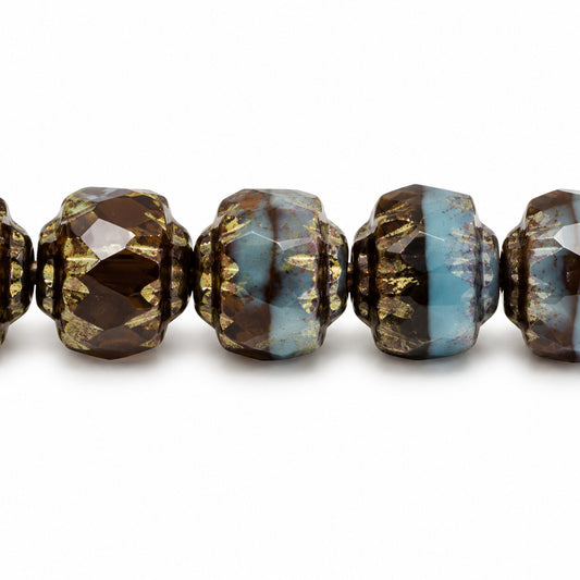 Cathedral Faceted Fire Polished Beads, X1752 Luster Red Full Coated (x1752-14495), Glass, Czech Republic