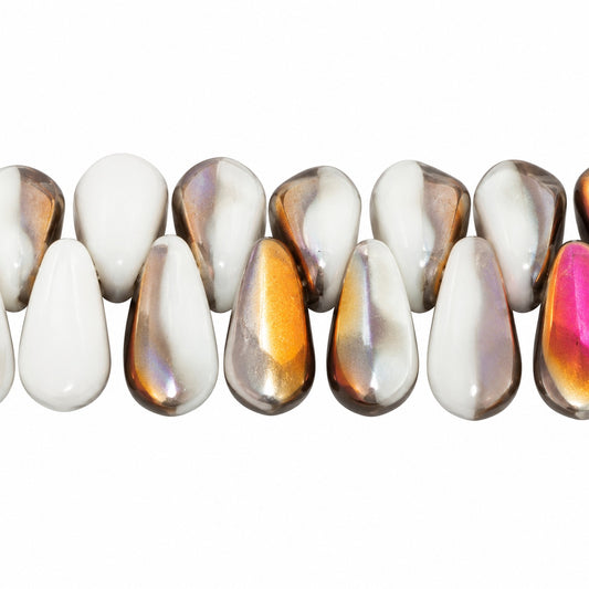 Dagger Beads, Chalk White Sliperit (03000-29501), Glass, Czech Republic