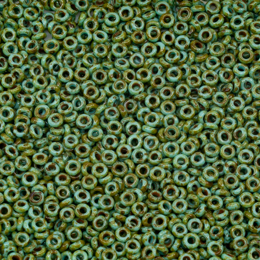 OUTLET 10g/50g TOHO Beads Demi Round, 8/0, Turquoise Travertin (55-t), Glass, Czech Republic