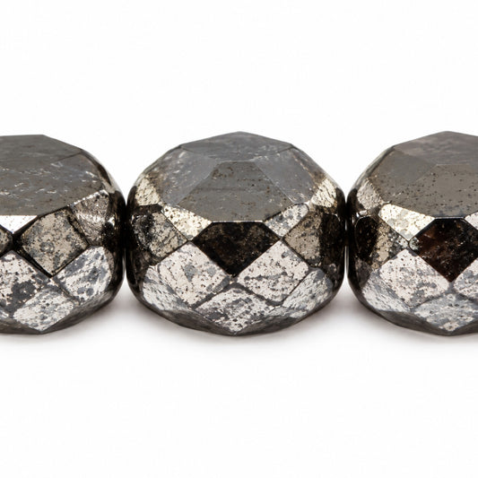 Cut & Faceted Fire Polished Beads, Black Platin (23980-13702), Glass, Czech Republic