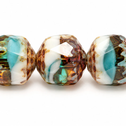 Cathedral Faceted Fire Polished Beads, Ts034 Stain Strong (ts034-86805), Glass, Czech Republic