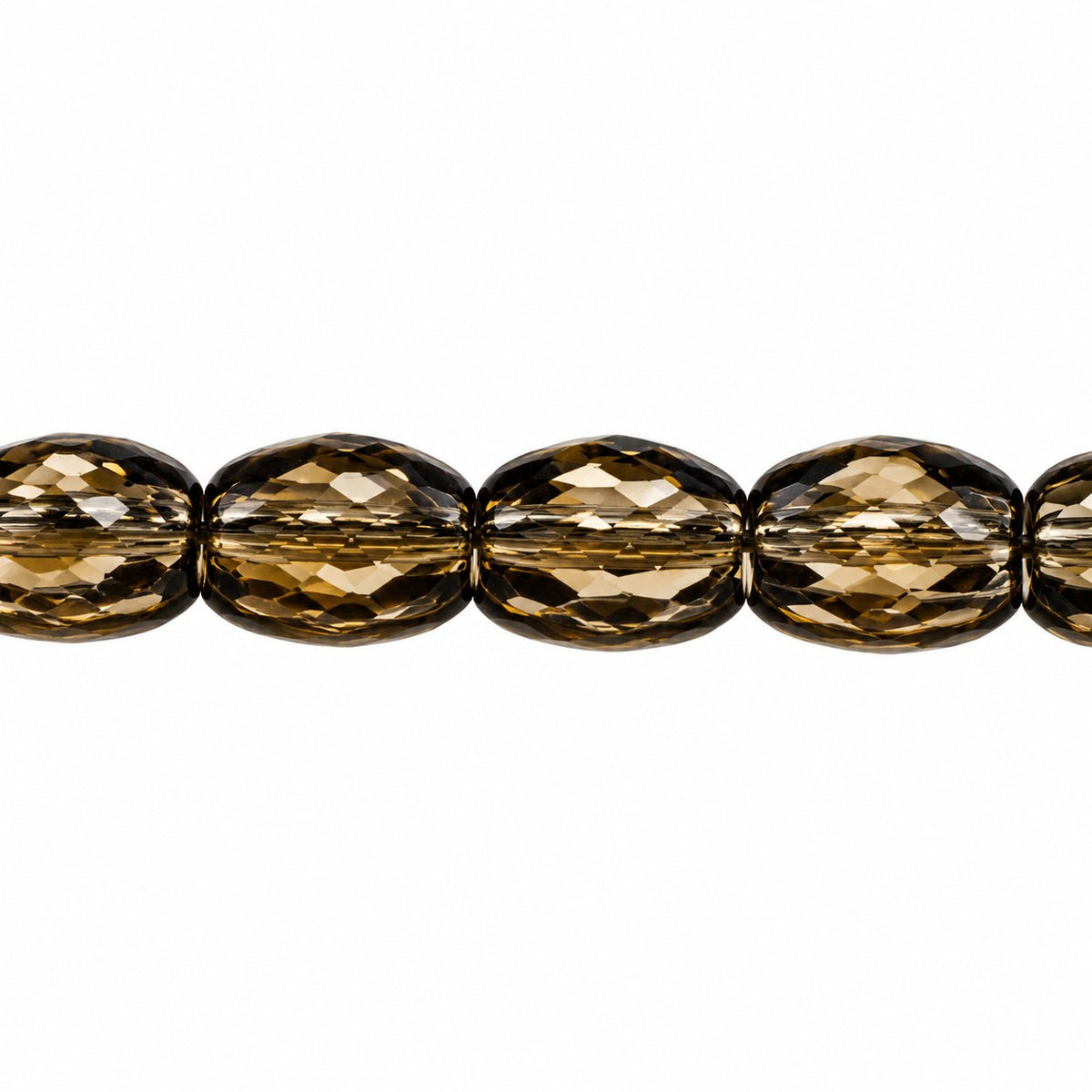 Oval Faceted Beads, Transparent Gray (40030), Glass, Czech Republic