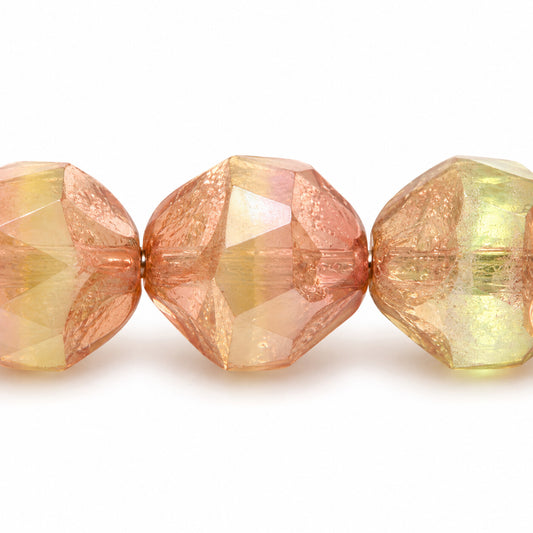 Special Cut Faceted Fire Polished Beads. Smashed, T1020 Purple (t1020-15726), Glass, Czech Republic