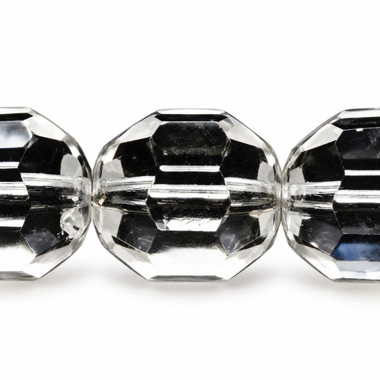 Faceted Fire Polished Beads, Crystal (00030), Glass, Czech Republic
