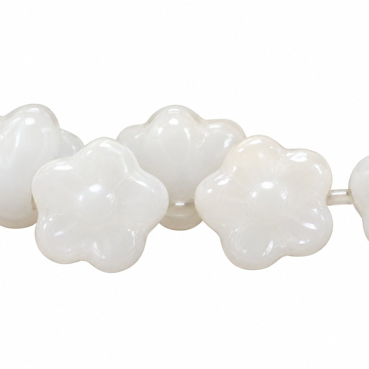 Forget Me Not Beads, White Ab (02010-28701), Glass, Czech Republic
