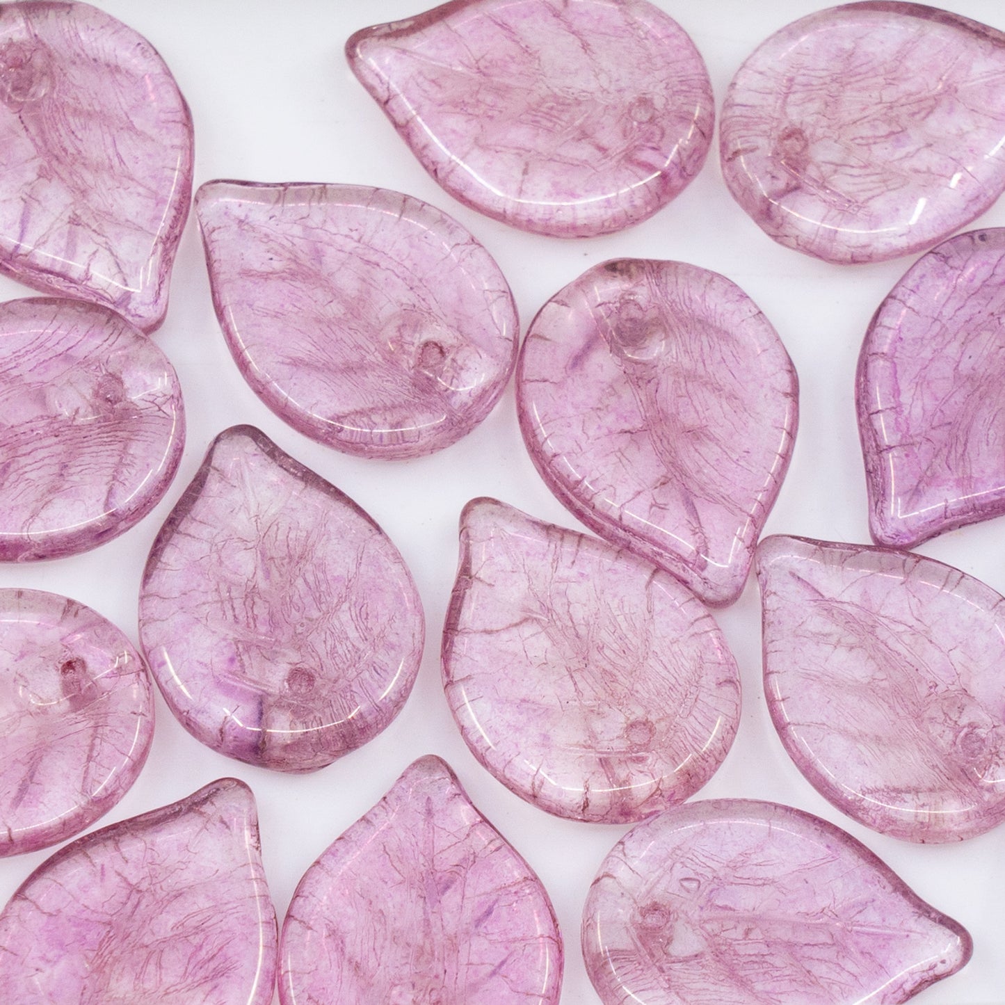 OUTLET 250g/50g Apple Leaf Beads, 18 x 13 mm, Crystal Luster Lila (00030-14494), Glass, Czech Republic