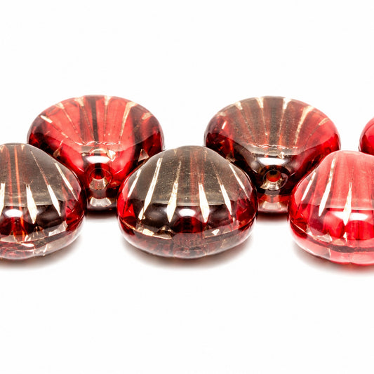 Seashell Beads, S0120 Gold Lined (s0120-54202), Glass, Czech Republic