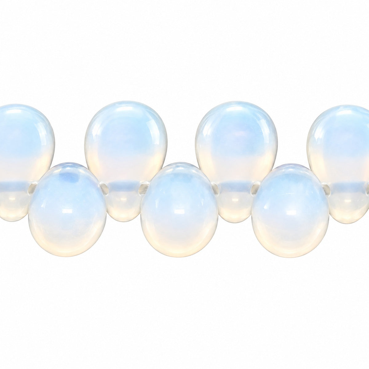 Drop Beads, Opal White (01000), Glass, Czech Republic